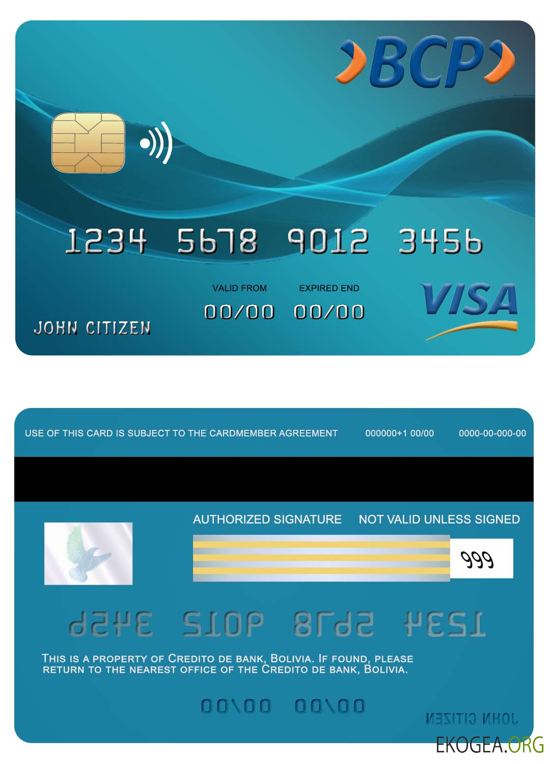 Carte visa bancaire Bolovia Credito
